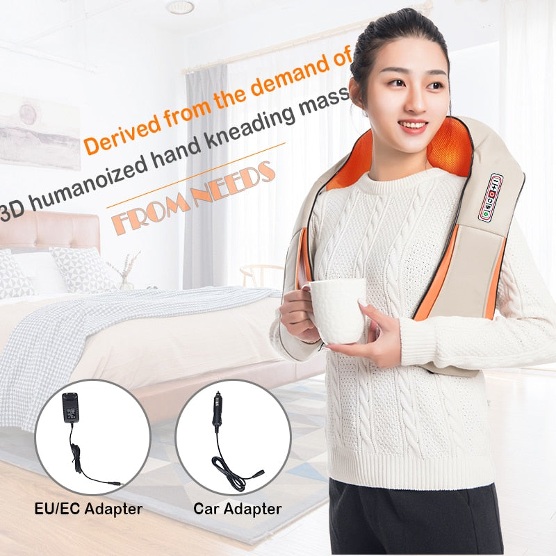 U Shaped Infrared Heated Back Massager Device