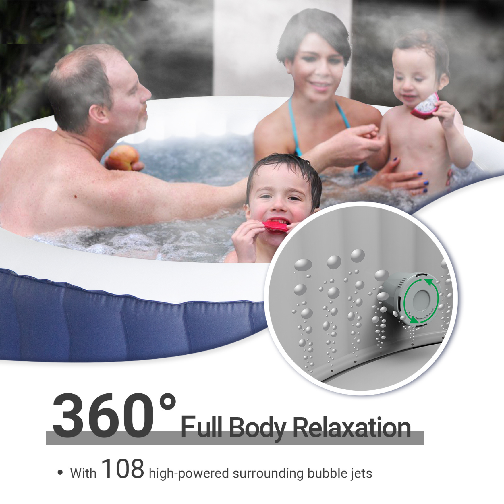 OSMOS SPA 4 Person Inflatable Portable Hot Tub - Home Rehab Equipment
